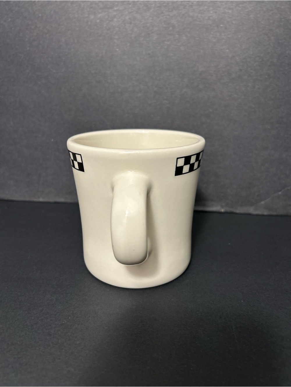 Homer Laughlin Mug with Black Checkered Accent - Picture 3 of 8